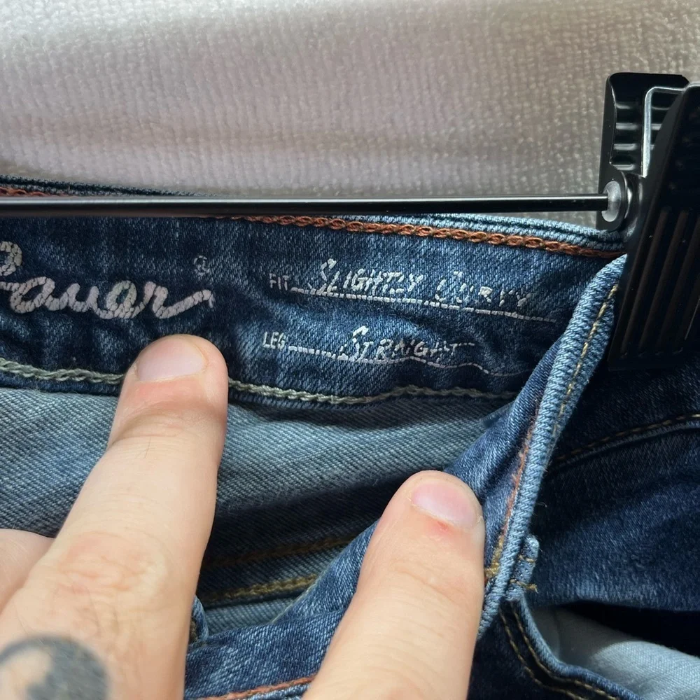 Eddie Bauer Slightly Curvy Straight Leg Jeans Womens 10 Blue‎ Denim Stretch 2243